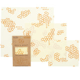 Bees Wrap Assorted 3 Pack (S, M, L) Yellow Honeycomb