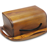 Butterie Butter Dish, Acacia Wood Matte Black Handle