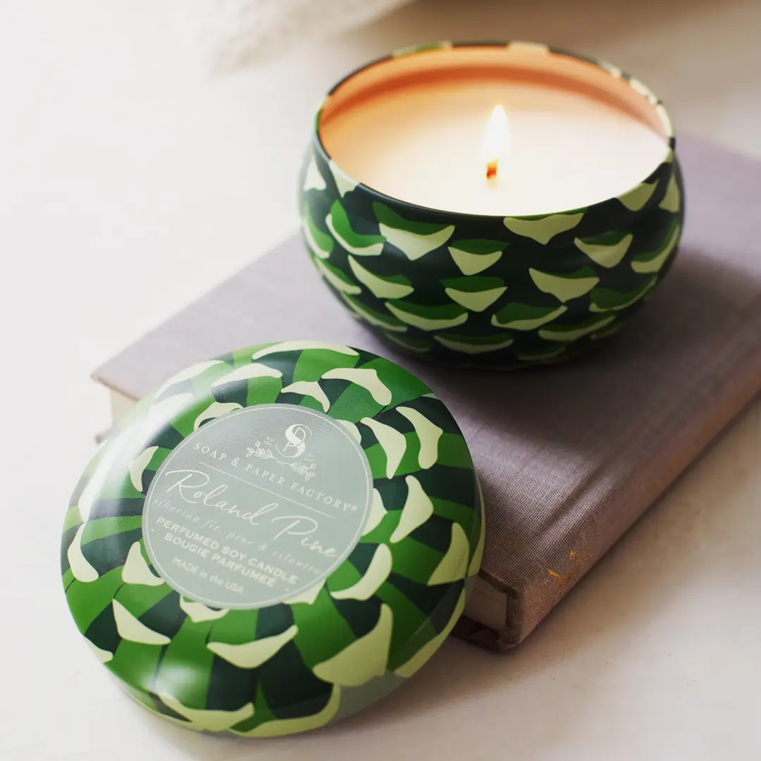 Soap & Paper Roland Pine Large Tin Soy Candle