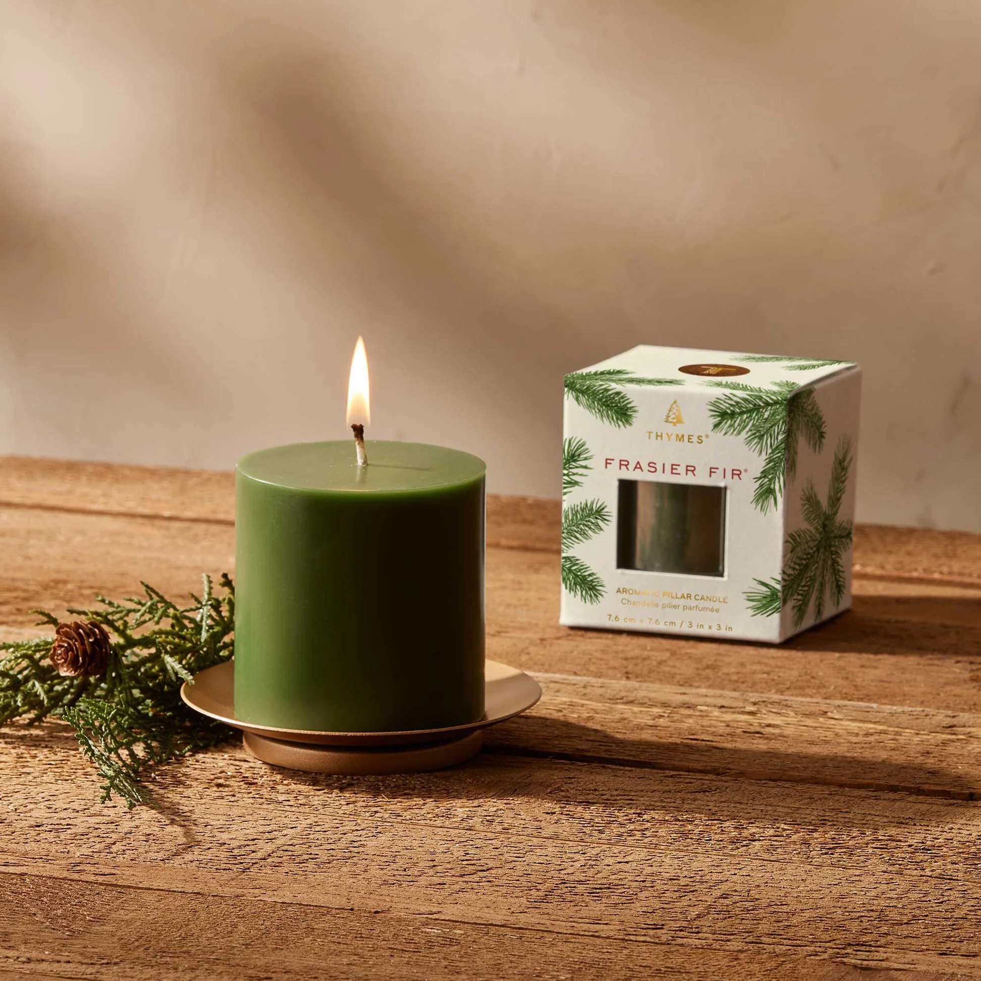 Thymes Frasier Fir 3x3 Pillar Candle