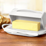 White Butterie Butter Dish with butter in it