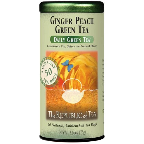Republic of Tea Ginger Peach Green Tea Bags