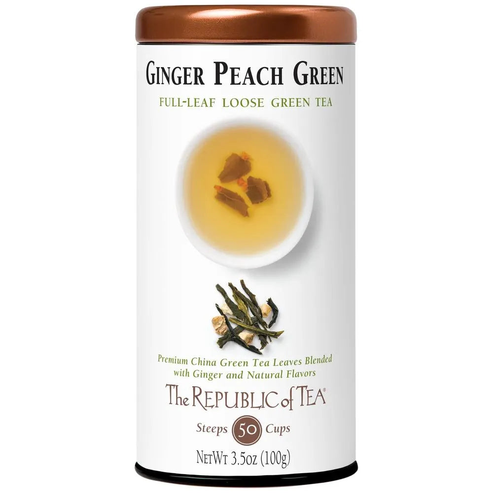  Picture Republic of Tea Ginger Peach Green Tea Can