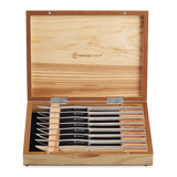 Wusthof 8-Piece Stainless Steak Knife Set in Olivewood Chest