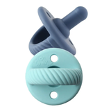 Itzy Ritzy Sweetie Soother Pacifier Set/2 - Robins Egg Blue and Navy Cables