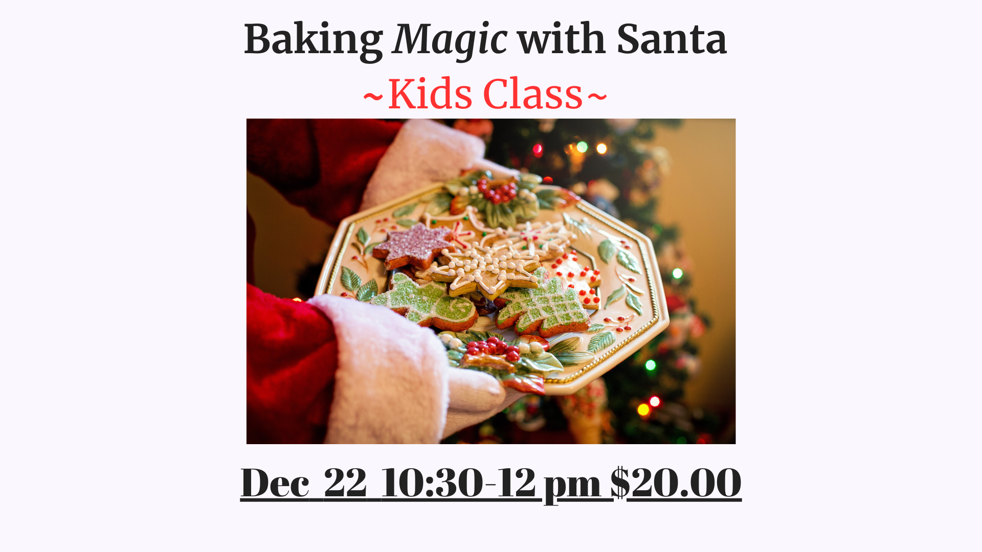 Baking Magic With Santa Kids class poster