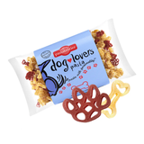 Dog lovers pasta with a branded package on a white background