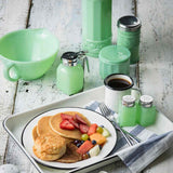 Jadite Green Glass collection with breakfast