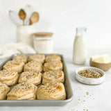 USA Pan Jelly Roll Pan 10X15 with Biscuits on it.