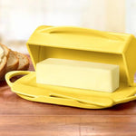 Sunflower Yellow Butterie Butter Dish with butter