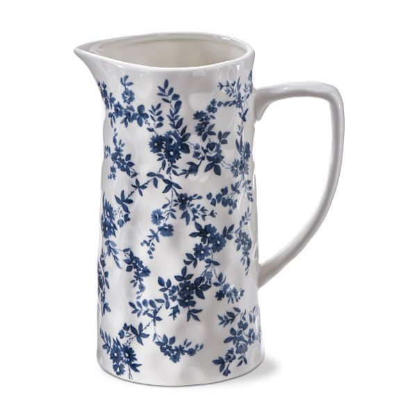 Tag Cottage Floral Pitcher Blue