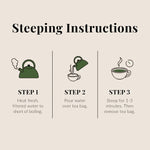 Steeping Instructions: Heat water, pour over tea bag, steep for 1-3 minutes