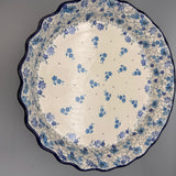 European Design Polish Pottery Fluted Pie Dish