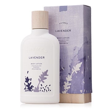 Thymes Lavender Body Lotion Bottle and Packaging