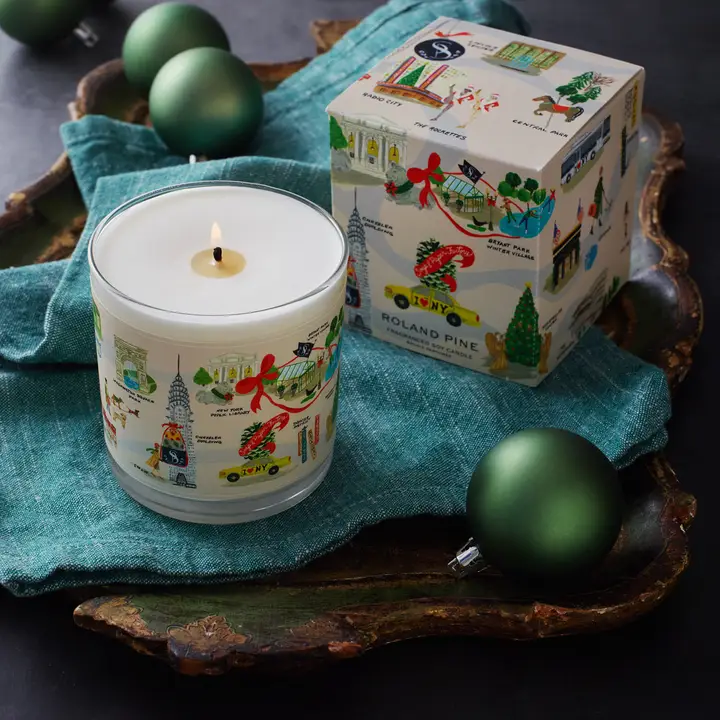 Soap & Paper Factory Holiday in New York Roland Pine Single Wick Glass Soy