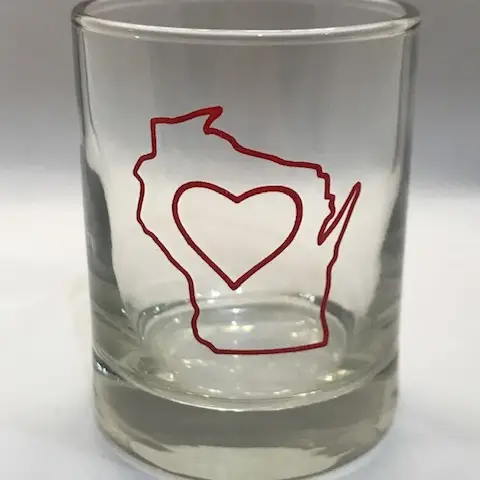 Flags Over Wisconsin Home Love  Glass 3oz