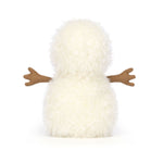 Back view of snowman on white background