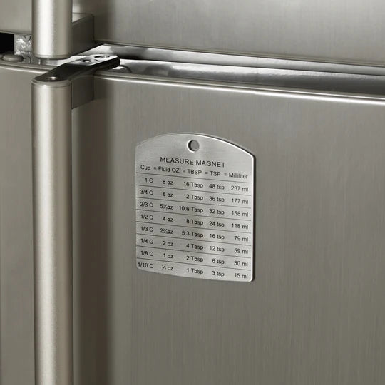 Measure magnet on refrigerator