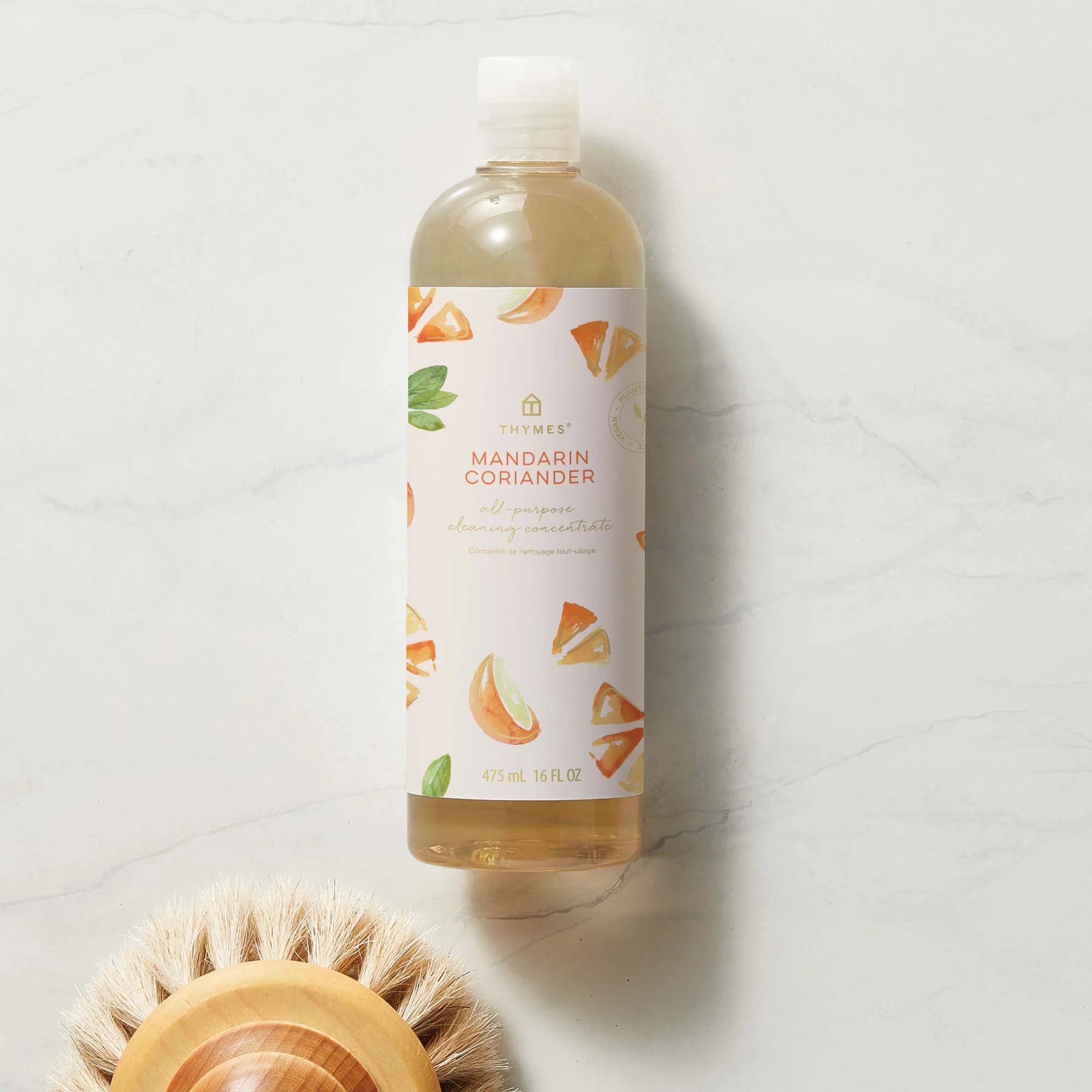 mandaring-coriander-all-purpose-cleaning-concentrate with brush-top-down view