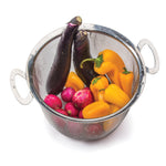 RSVP Wide Rim Mesh Basket filled with veggies