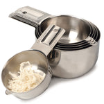 Stainless Steel Measuring Cups with 1/4 cup holding coconut shreds