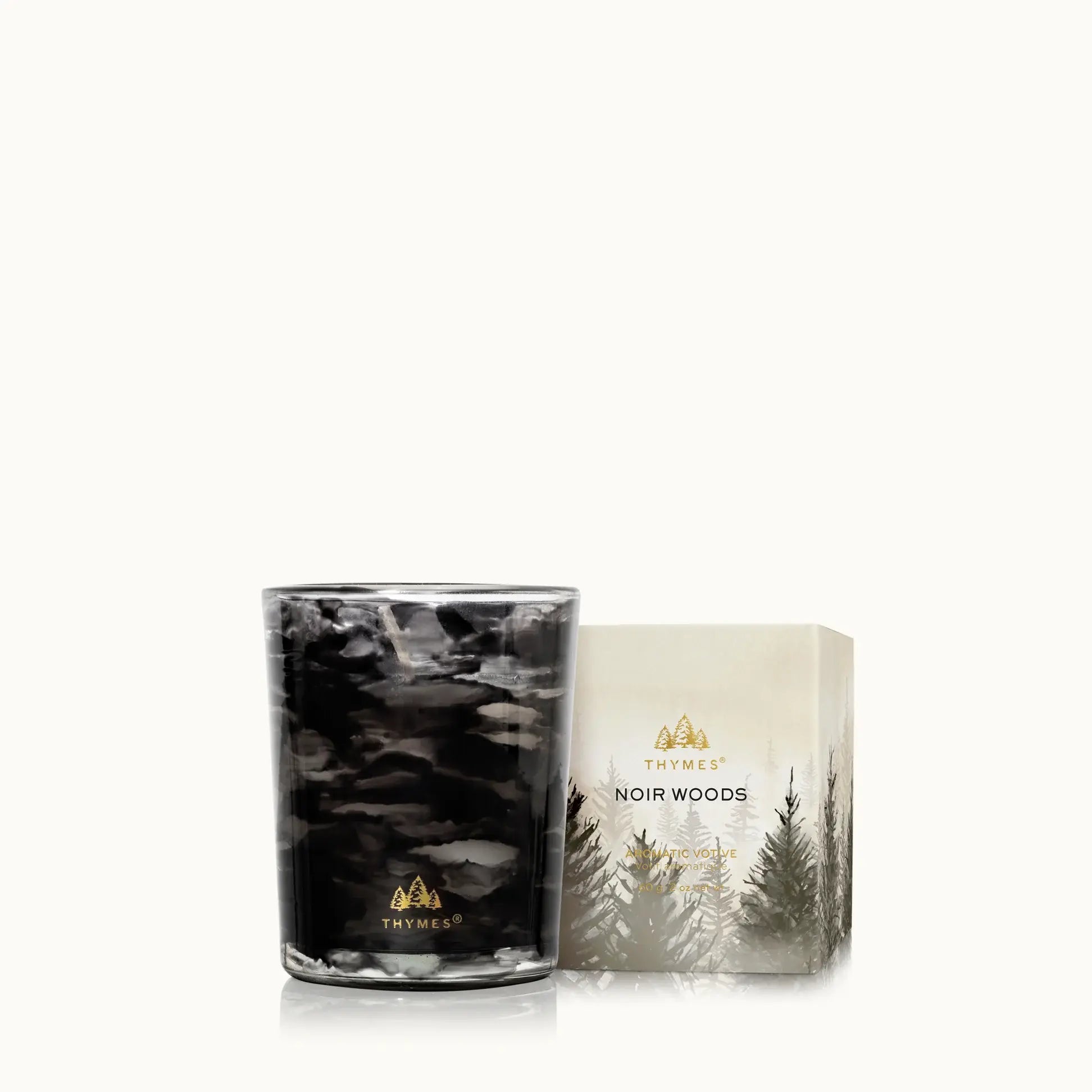 Thymes Noir Woods 2oz Boxed Votive