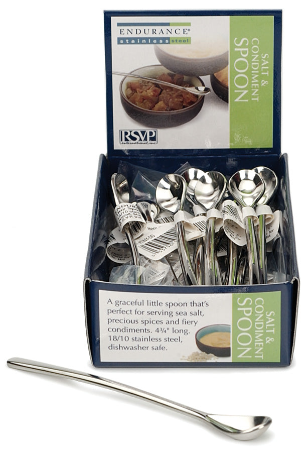 RSVP Tiny Salt Spoons in display case