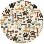 Andreas Jar Opener with paw prints, bones, and the words woof