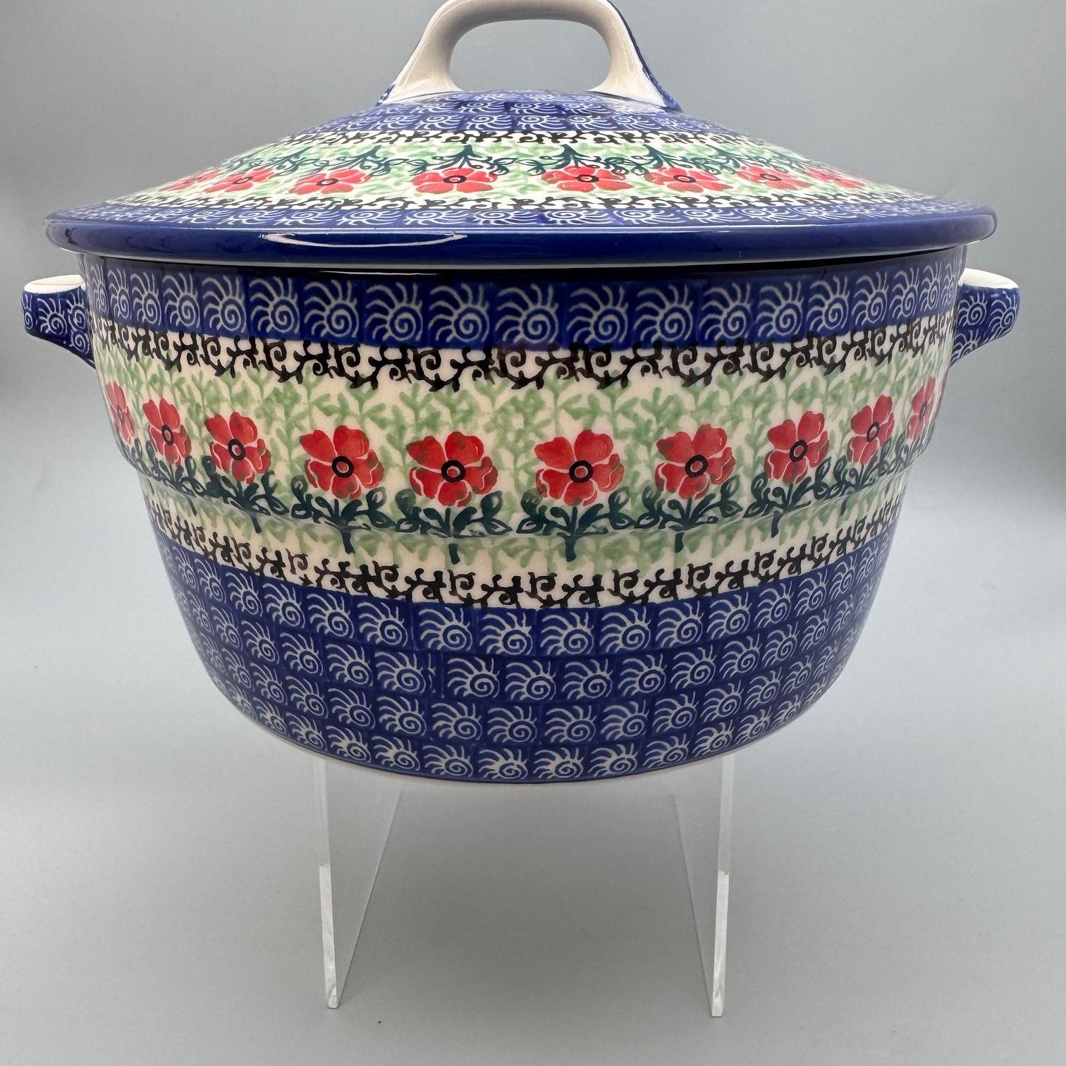 European Design Polish Pottery Covered Casserole