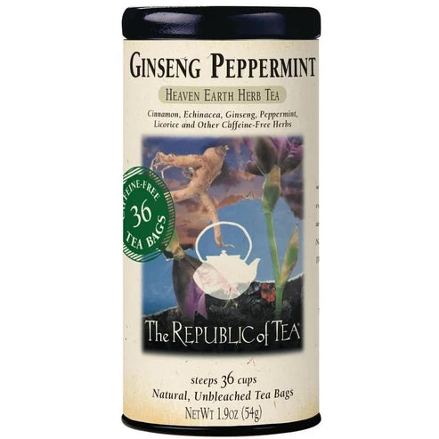 Republic of Tea Ginseng Peppermint Herbal Tea Bags