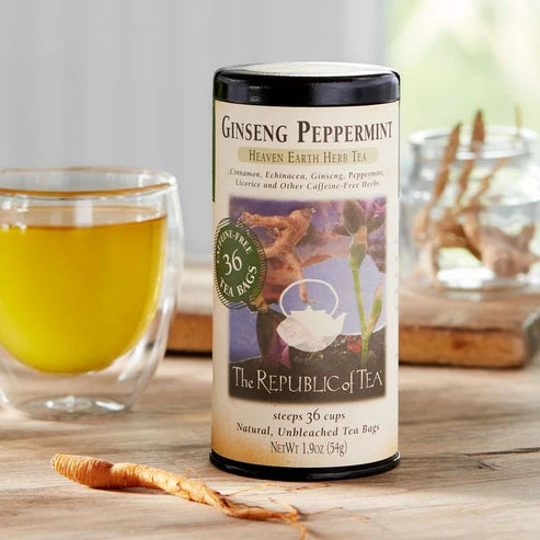 Republic of Tea Ginseng Peppermint Herbal Tea Bags