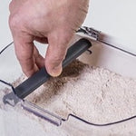 Progressive Flour keeper + with view of  magnetic, removable leveler  