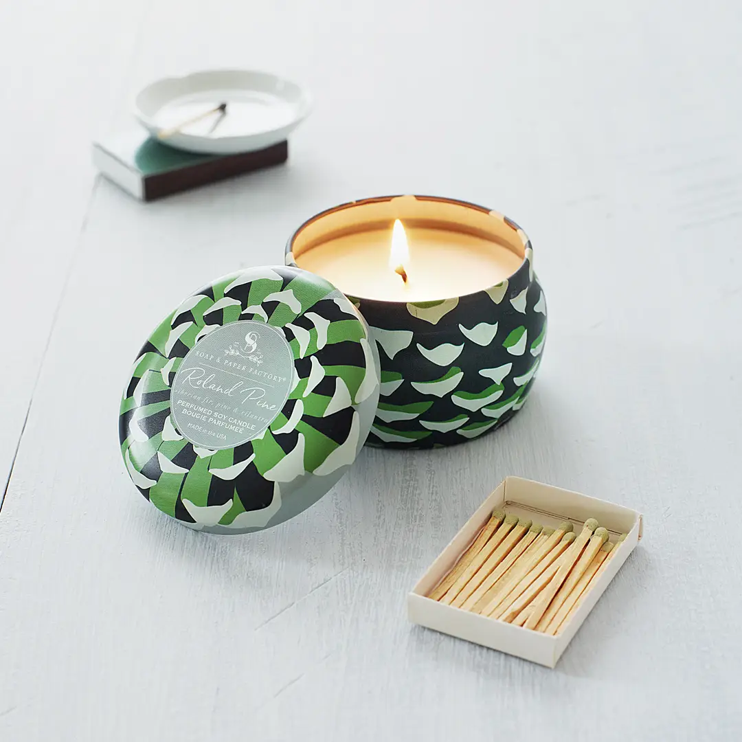 Soap & Paper Roland Pine Small Tin Soy Candle