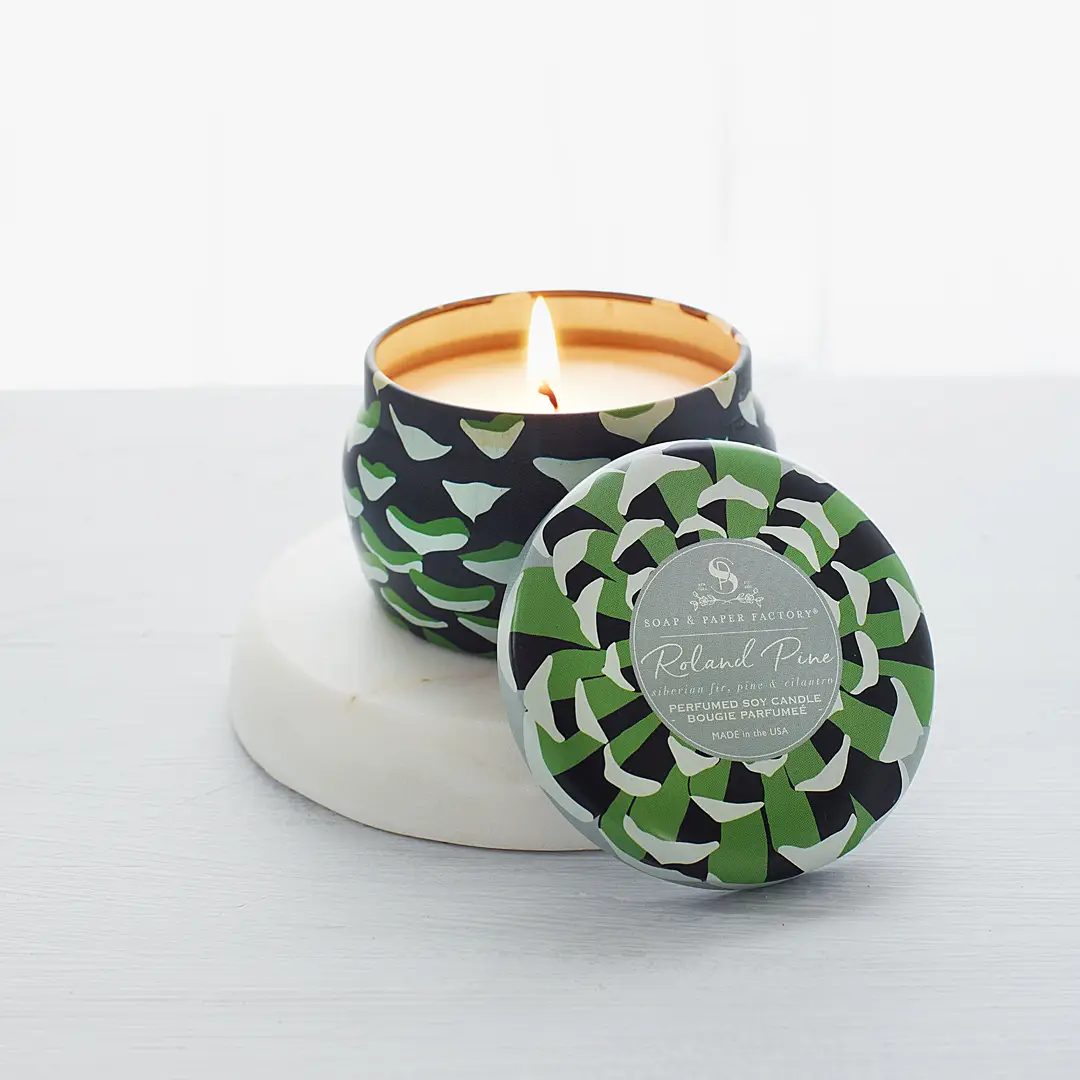 Soap & Paper Roland Pine Small Tin Soy Candle