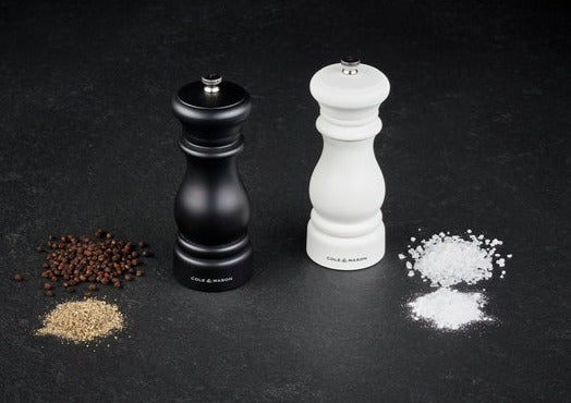 Cole & Mason Southwold Salt and Pepper Gift Set with pepper and salt on counter