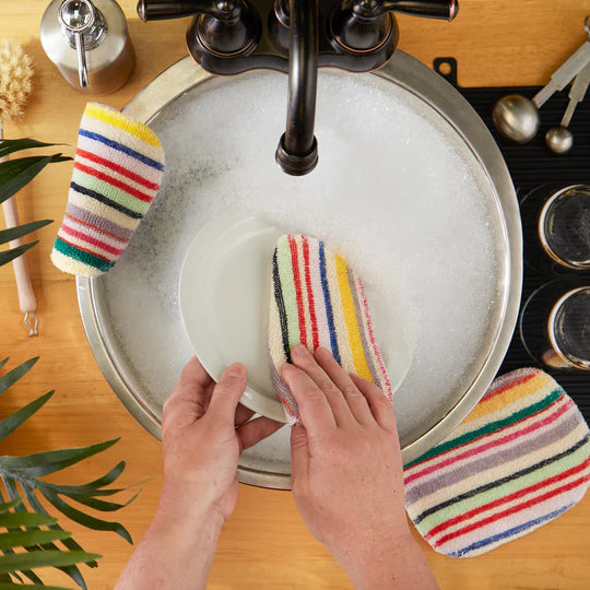 RSVP Skrubby Cloth washing a dish