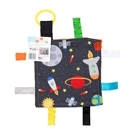 Baby Jack & Co Learning Lovey featuring space: moon,  rockets, planets, stars, and sun