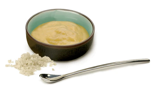 RSVP Tiny Salt Spoon with mustard and salt