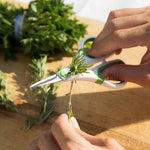 Zyliss Herb Snippers stripping herbs