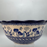 European Design Polish Pottery Large Ruffled Bowl