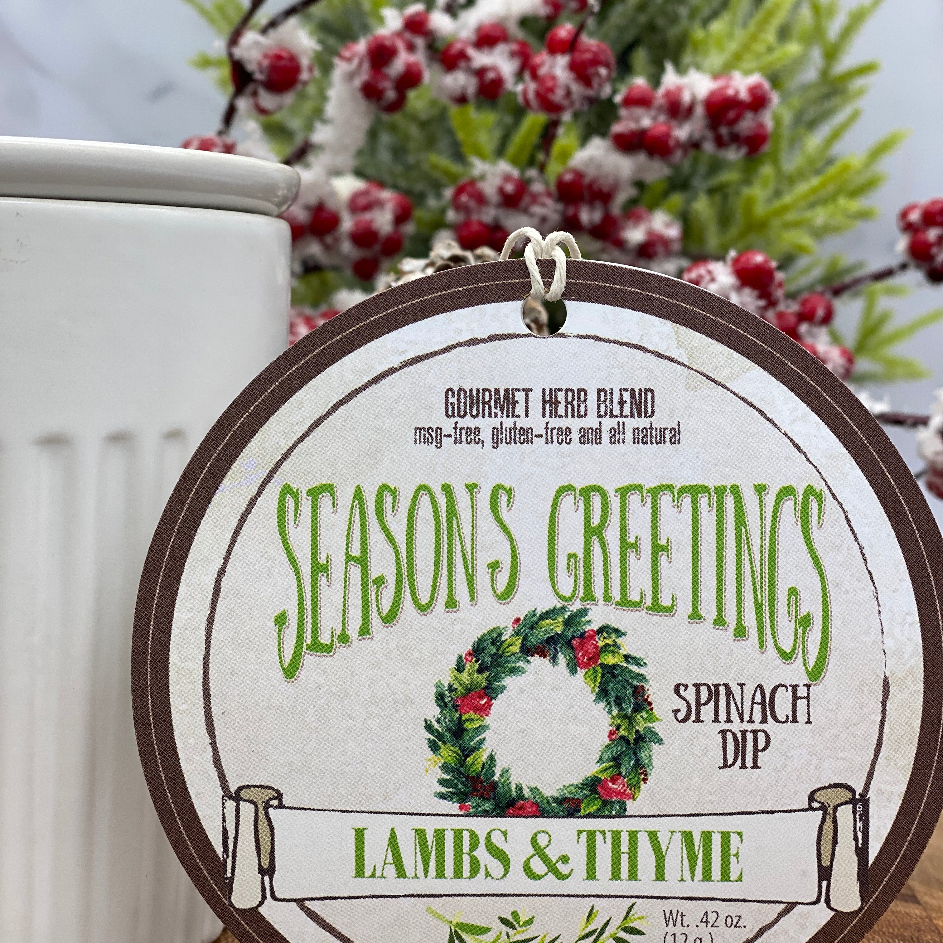 Lambs & Thyme Holiday Dips Seasons Greetings