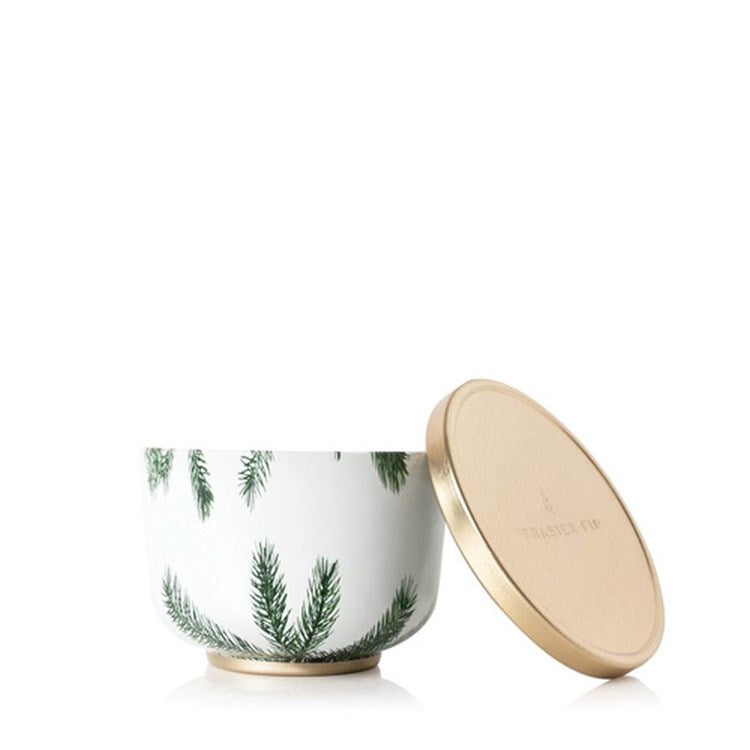 Thymes Frasier Fir Heritage Poured Candle Tin Gold