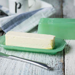 Jadeite Butter Dish with butter inside