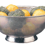 Colander with potatoes and broccoli