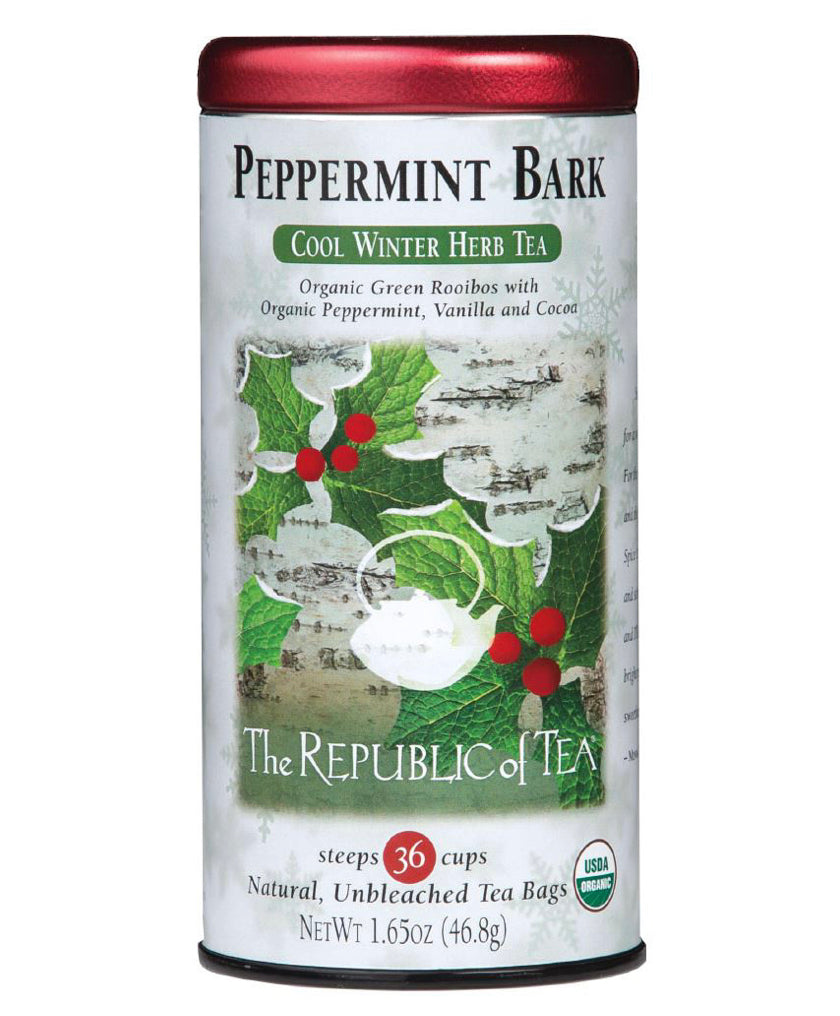 Can of Republic of Tea's Peppermint Bark Tea