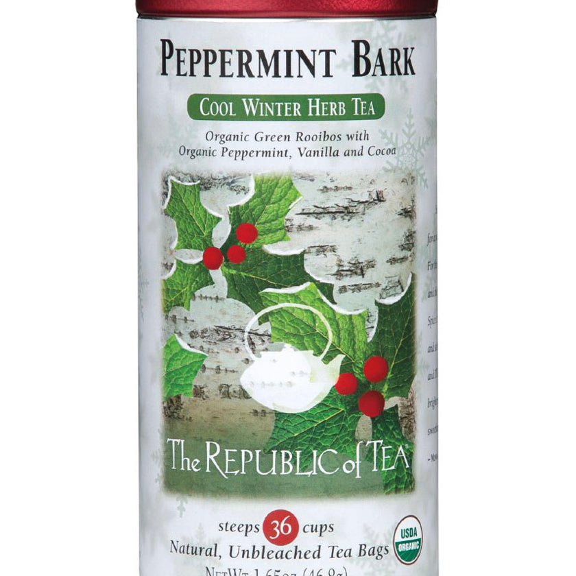 Can of Republic of Tea's Peppermint Bark Tea