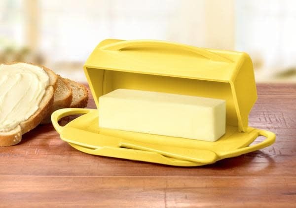 Sunflower Yellow Butterie Butter Dish with butter