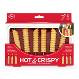 Packaging of Hot & Crispy party candles with red background