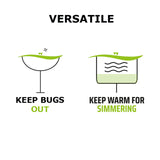 Versatile-Keep bugs out and keep warm for simmering