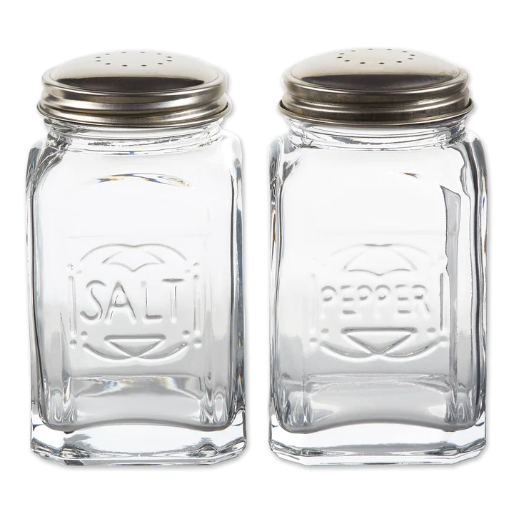 Clear Retro Salt and Pepper